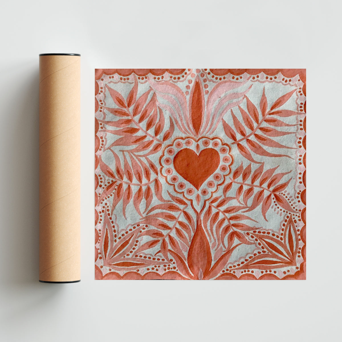 Coral love - Cuadrado solo print