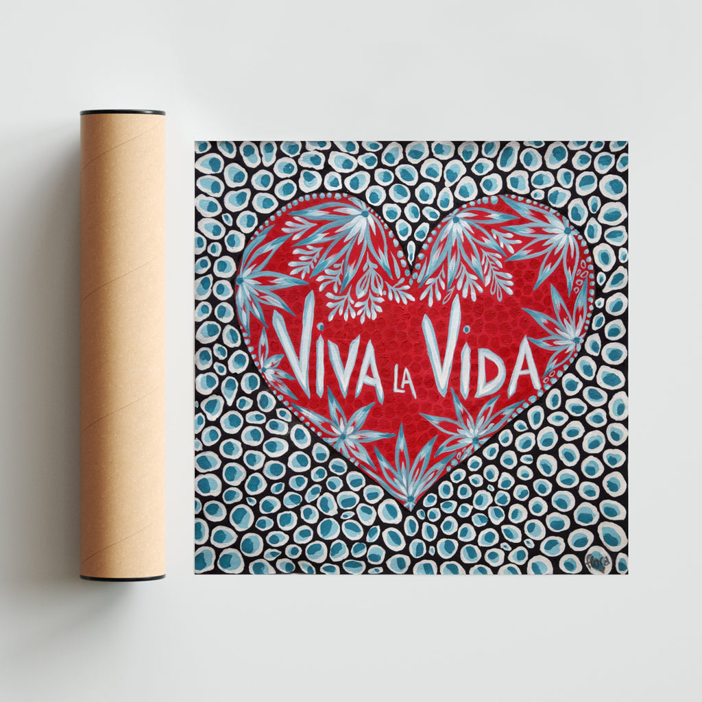 Viva la vida red - Cuadrado solo print