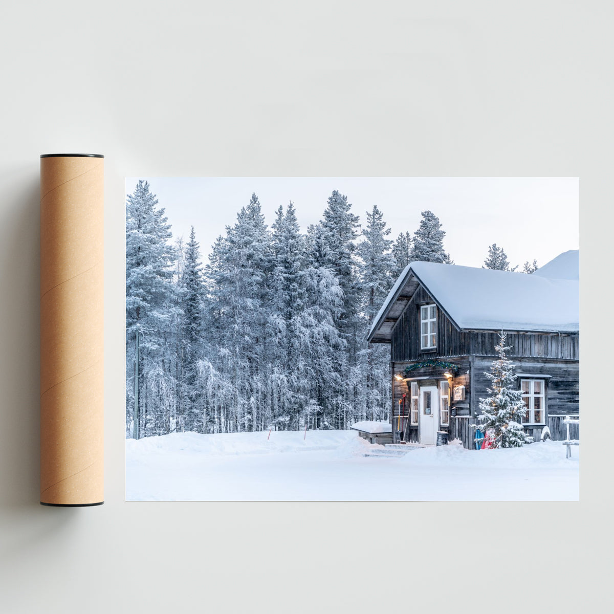 Winter cottage - Paisaje Solo print