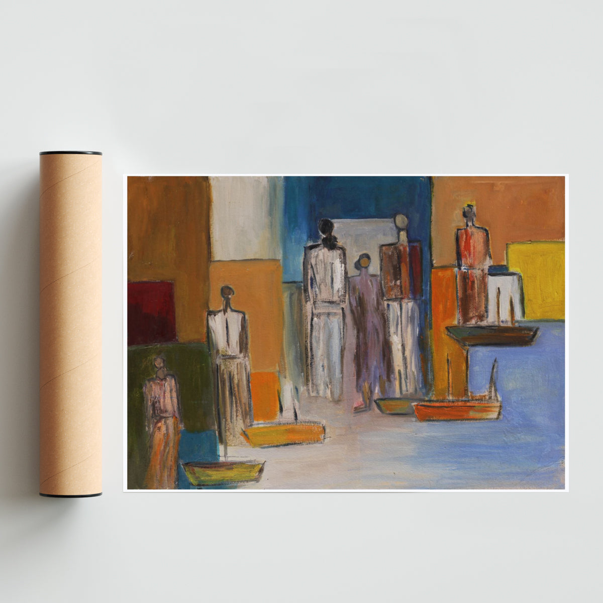 Figuras y barcos - Paisaje Solo print