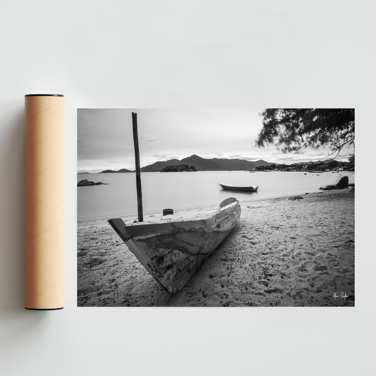 O BARCO, A PRAIA - Paisaje Solo print