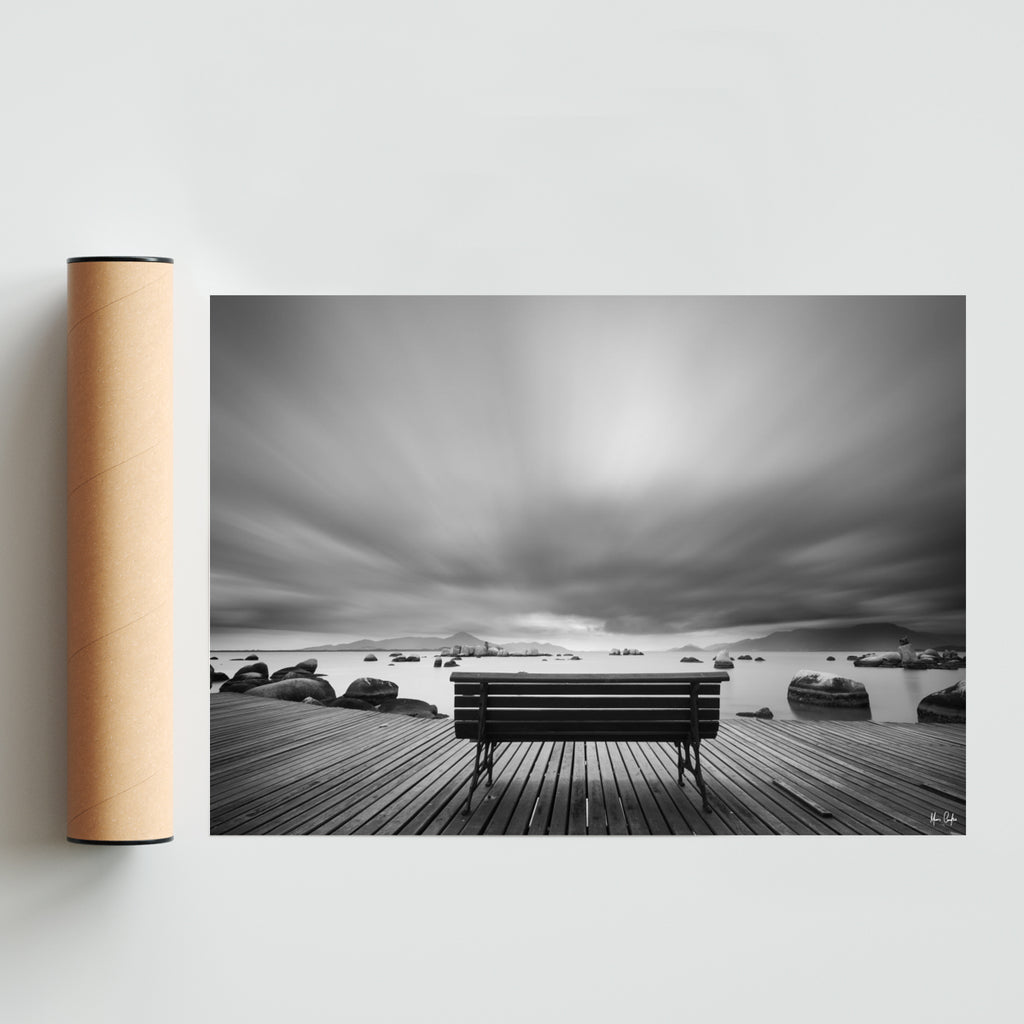 UM BANCO, UM MAR AS PEDRAS - Paisaje Solo print