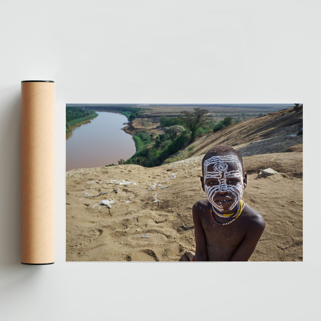 Niño de tribu de Ethiopia - FotoH solo print