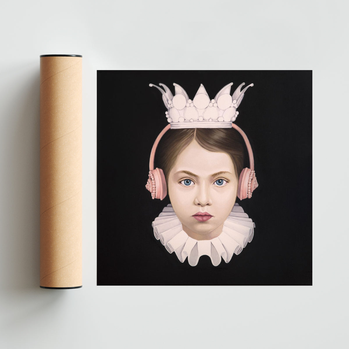 Pink Corona Girl - Cuadrado solo print