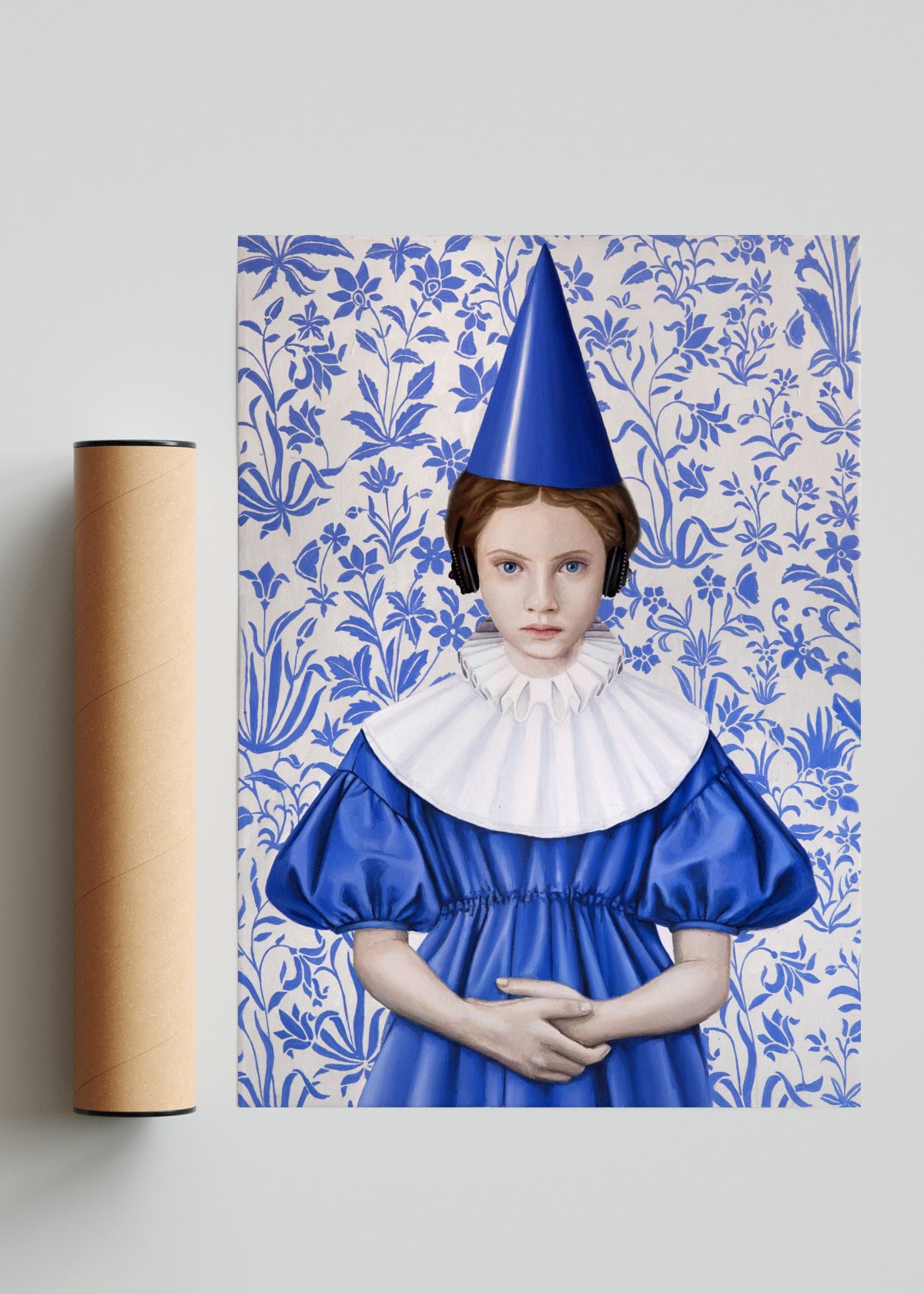 Reina con Bonete Azul - Retrato solo print