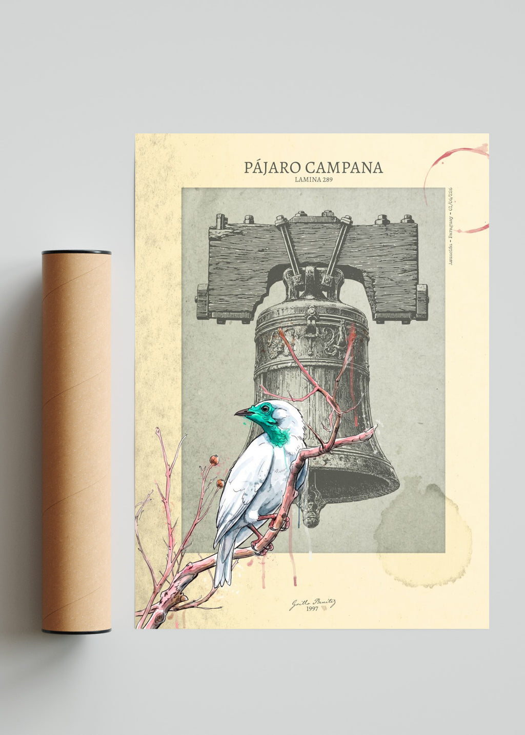 Pájaro Campana — Lámina 289 - Retrato solo print