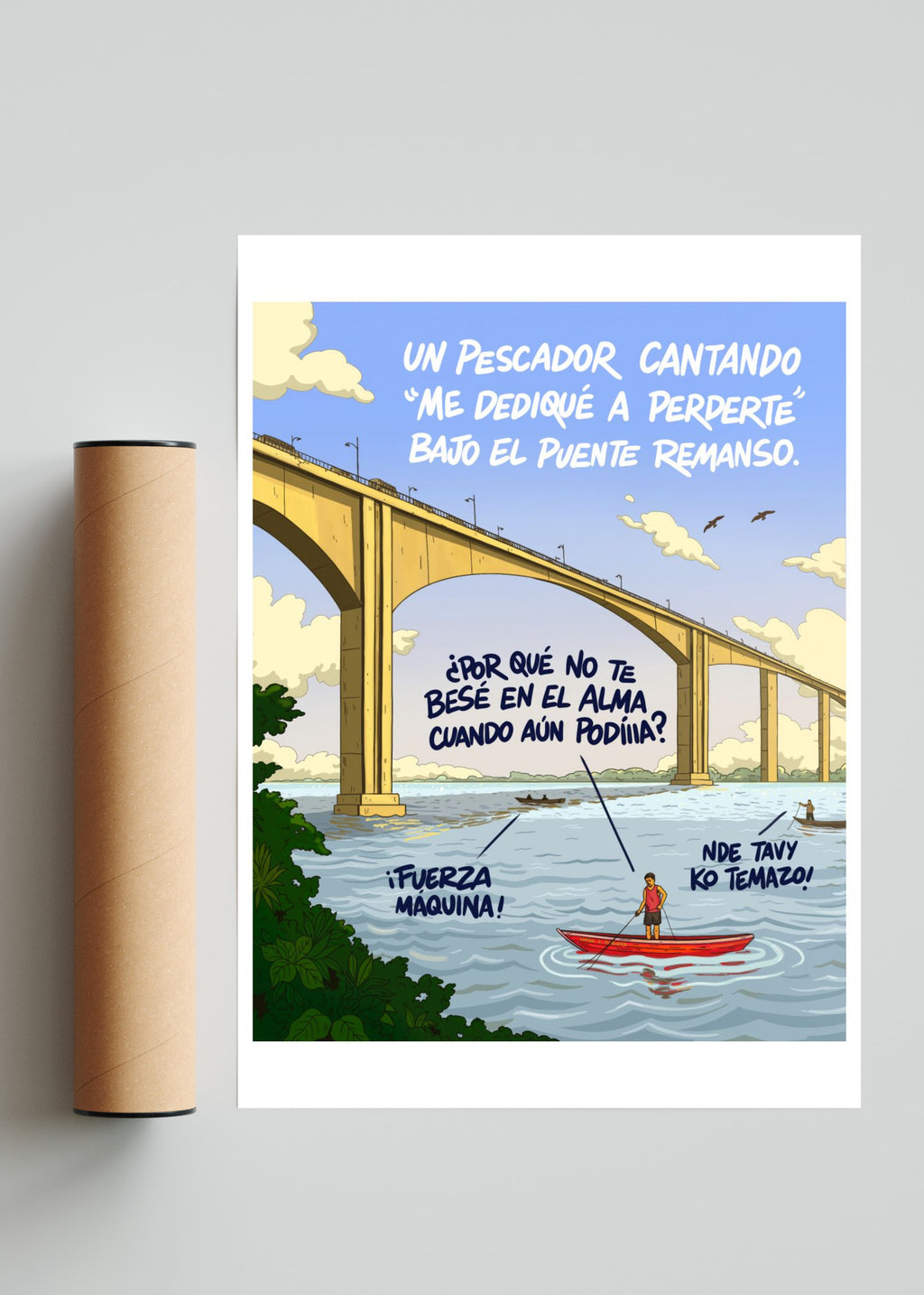 Pescador romántico de Puente Remanso - Retrato solo print