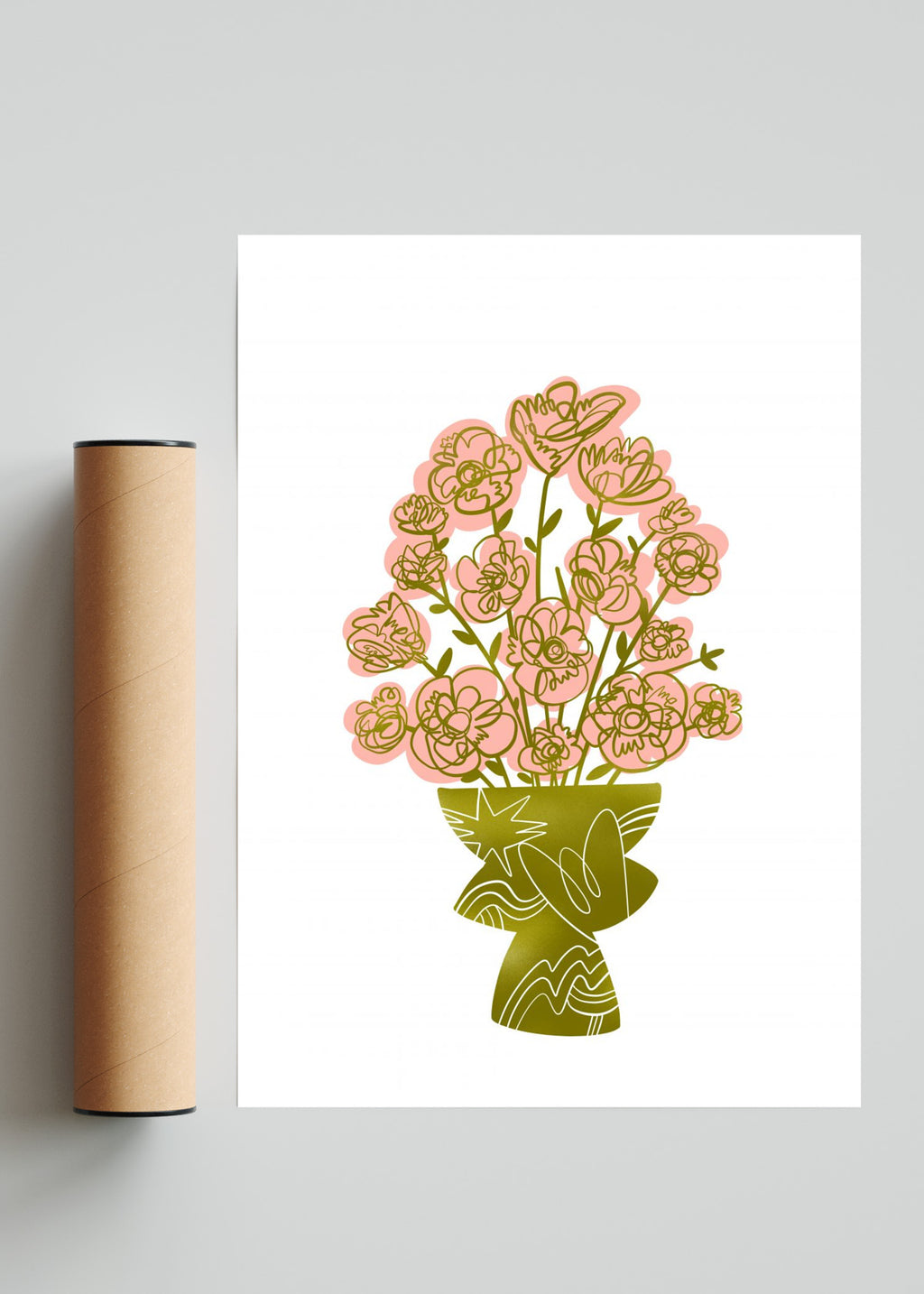 Florero Dorado - Retrato solo print