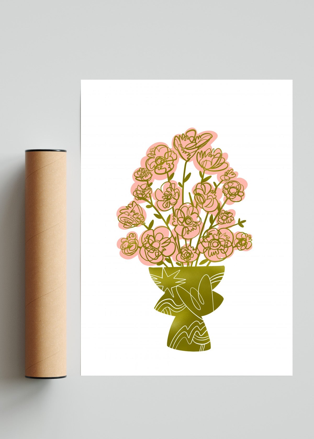 Florero Dorado - Retrato solo print
