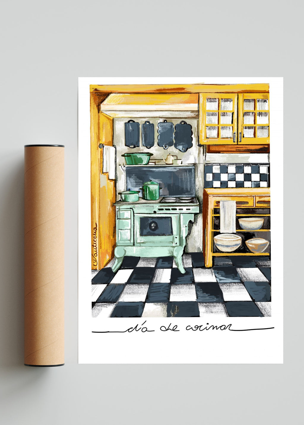 Día de cocinar - Retrato solo print