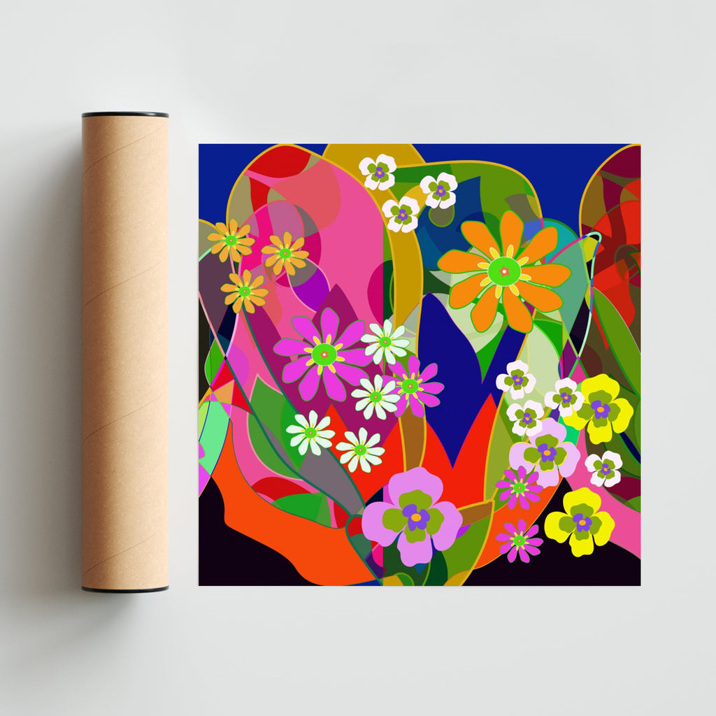 Cala,Camelias y Petunias - Cuadrado solo print