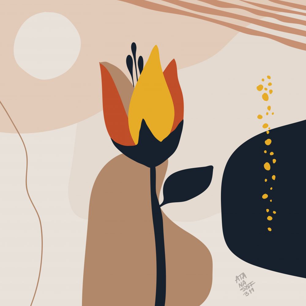 Flor sobre geometrías