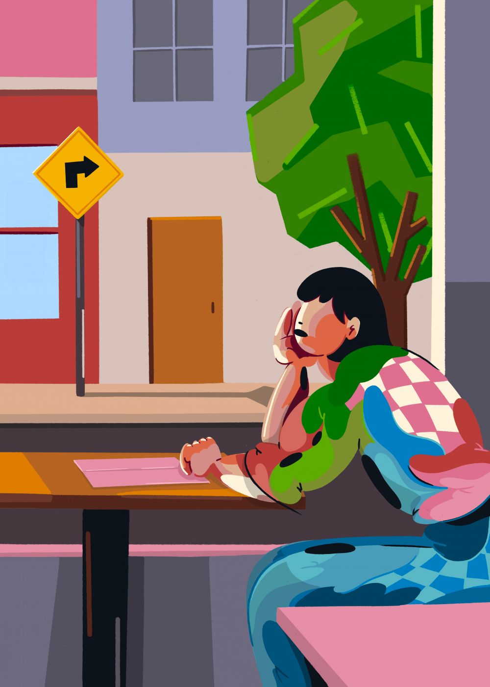 Mujer en Café