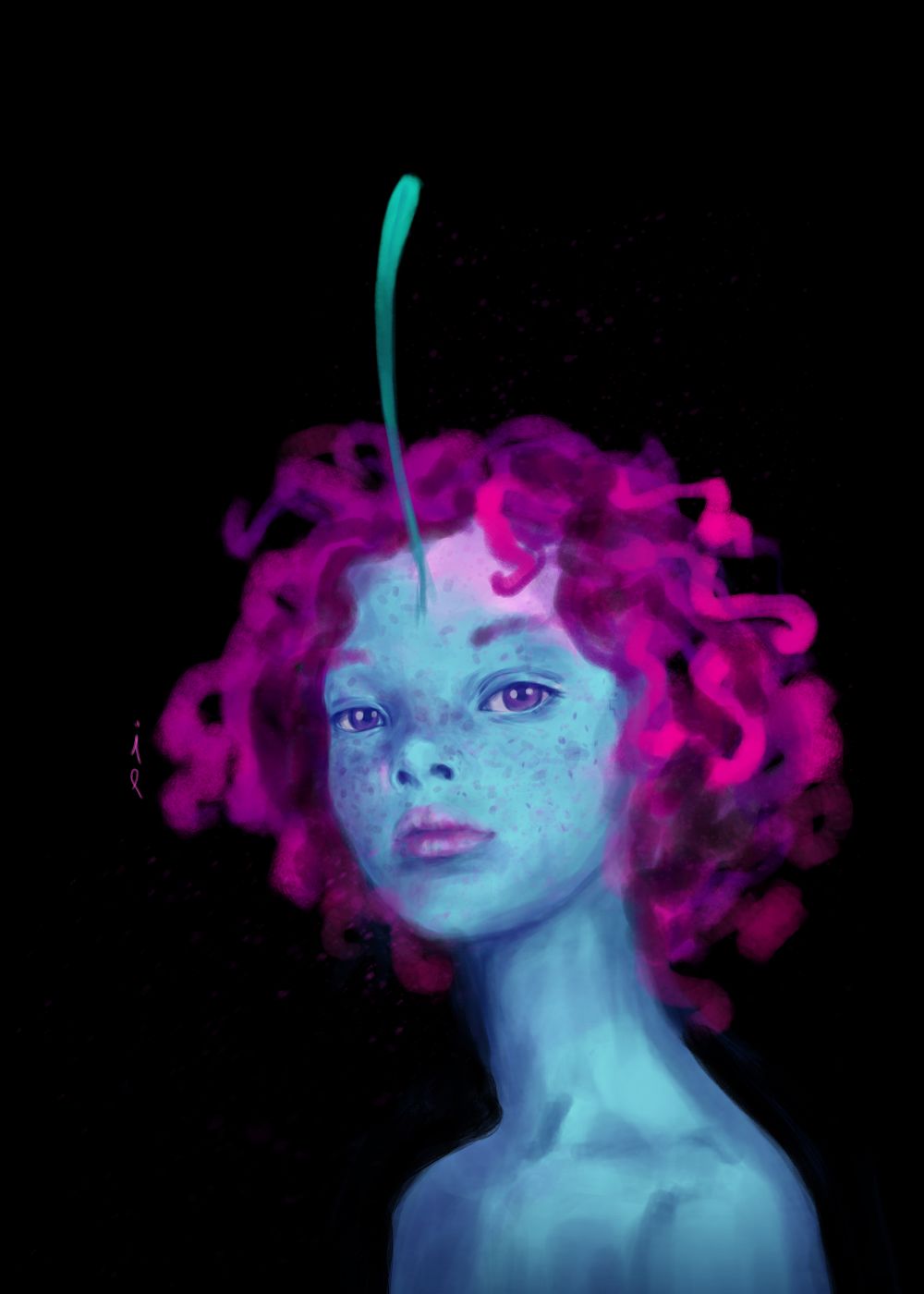 Retrato azul II