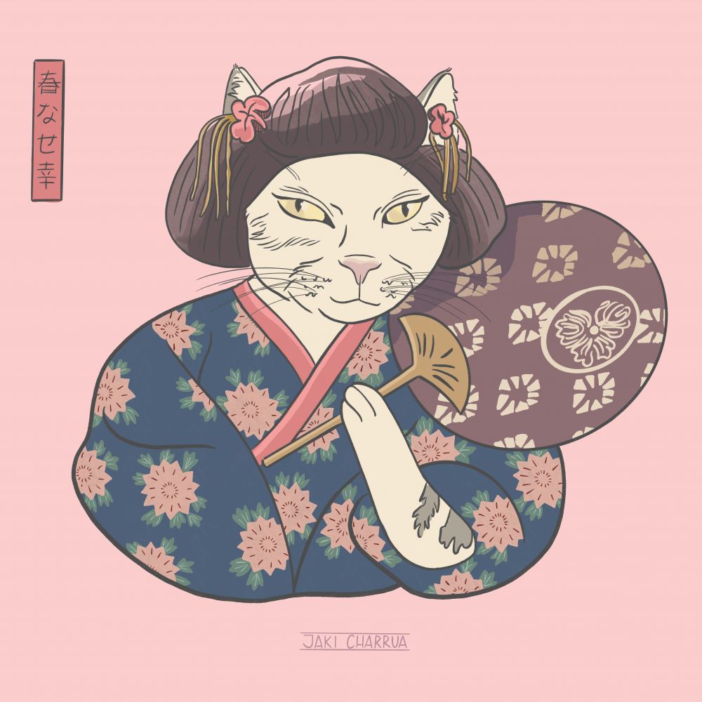Geisha Cat Rosa