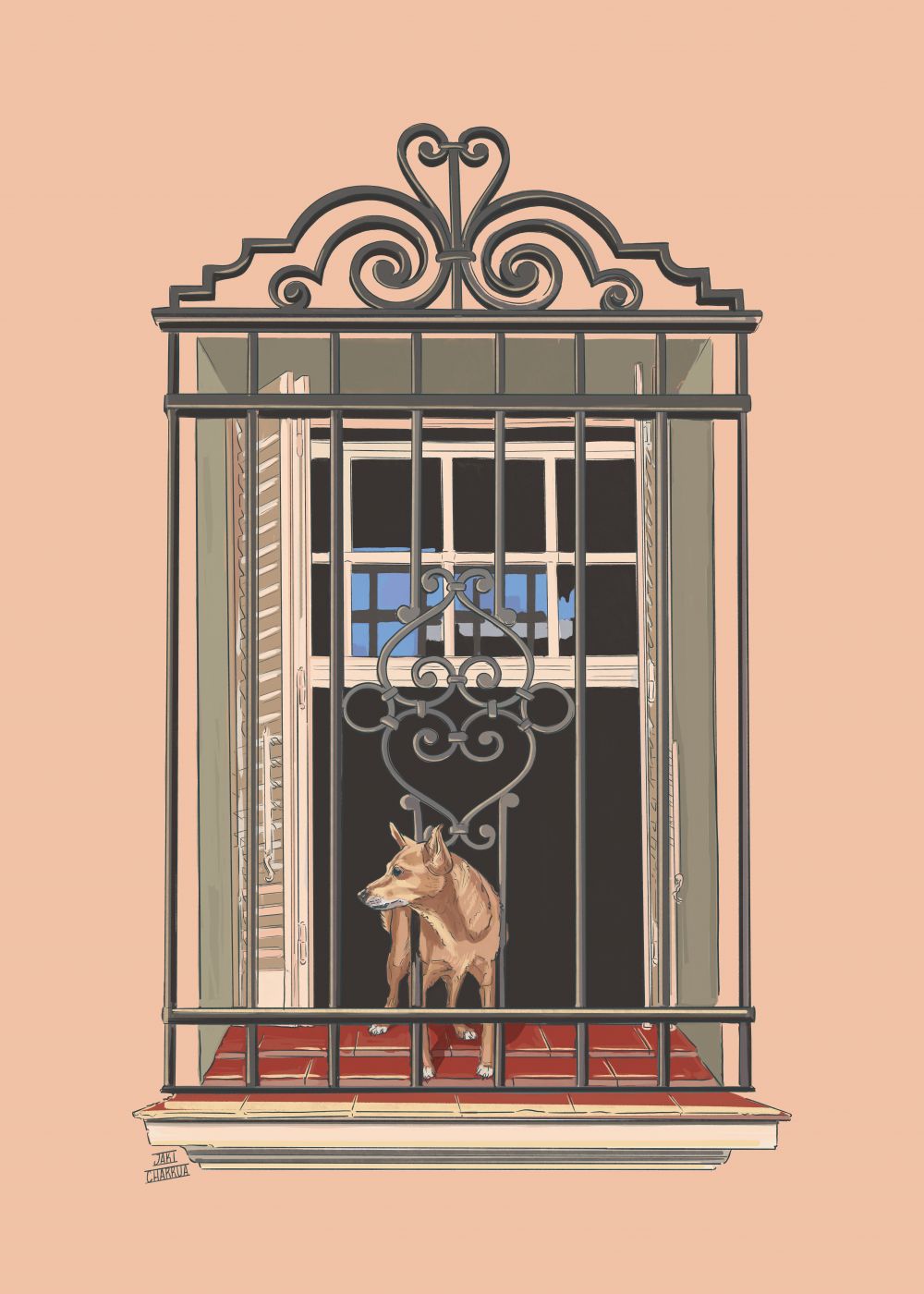 Perrito en la ventana