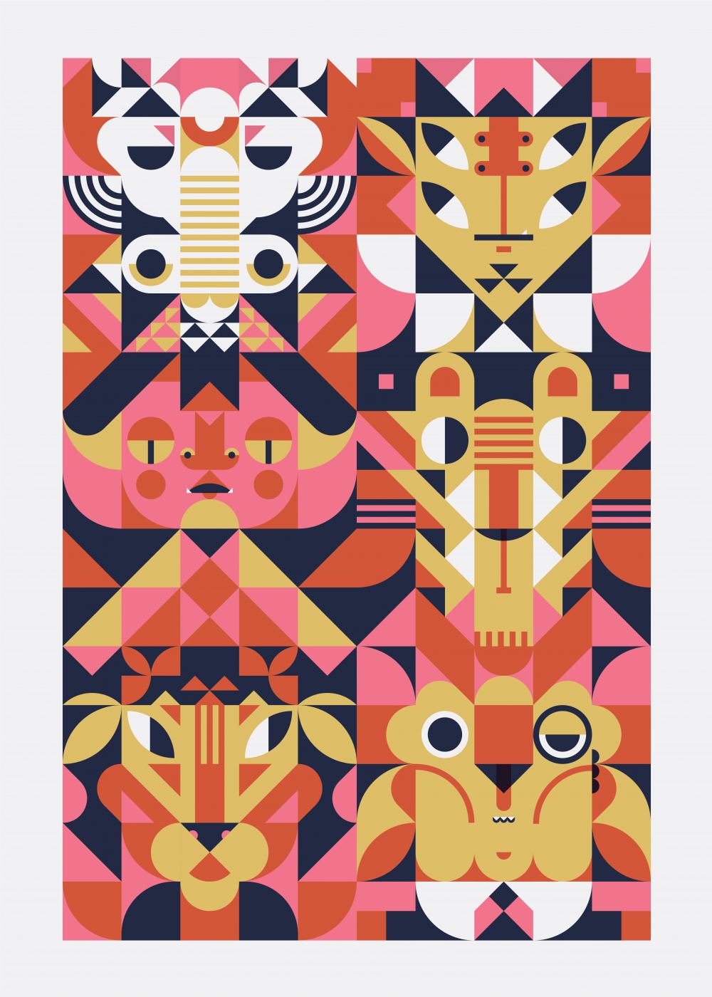 Personajes geométricos modulares