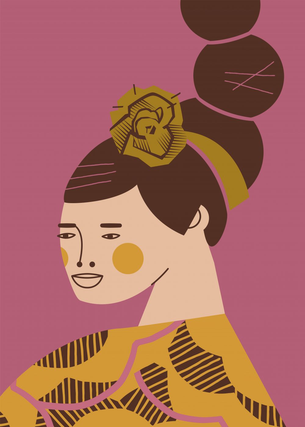 Retrato con vestido Canela