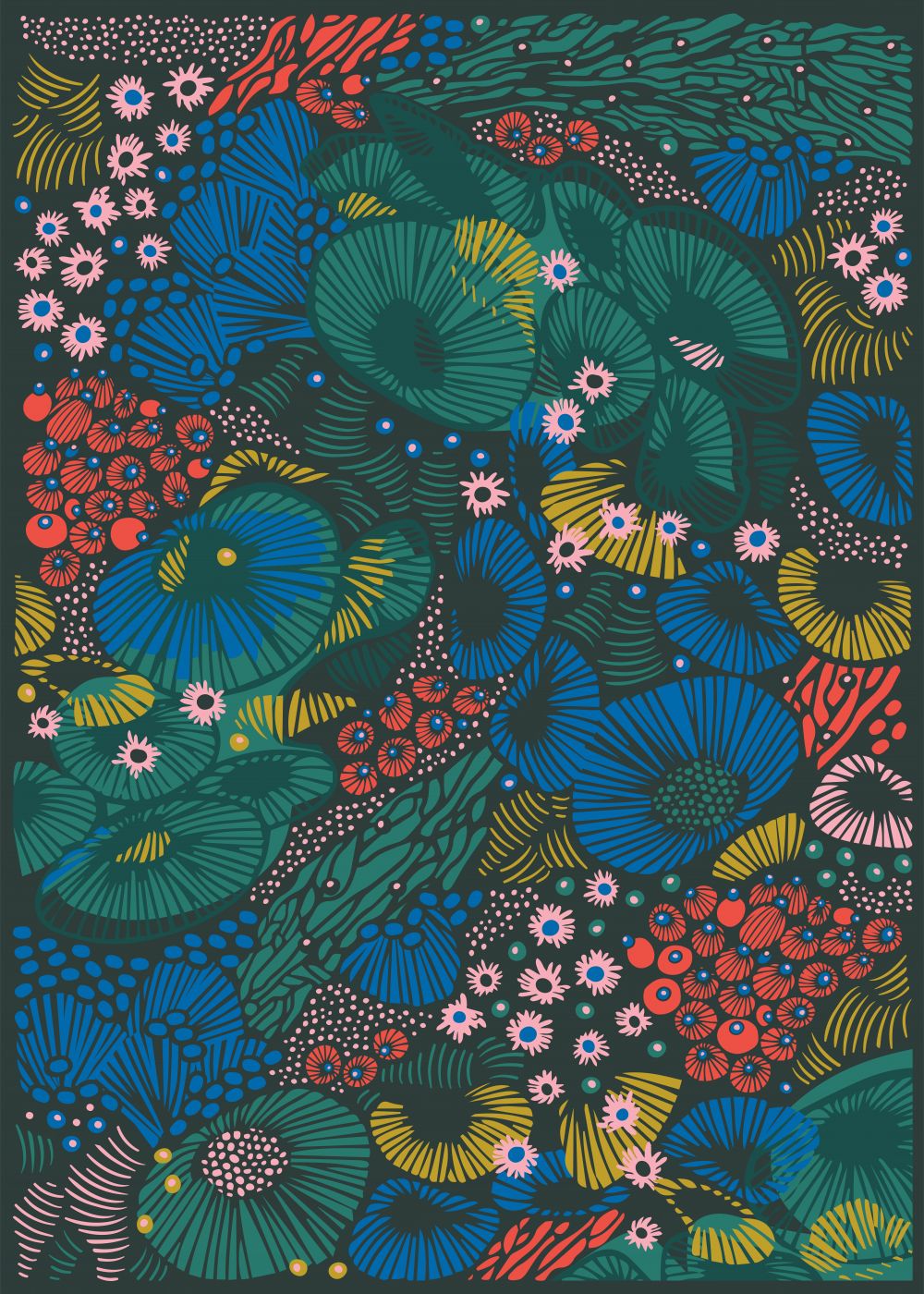 Bajo del mar - azul y verde