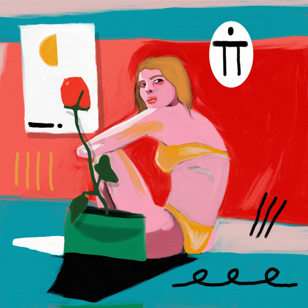 Mujer y rosa
