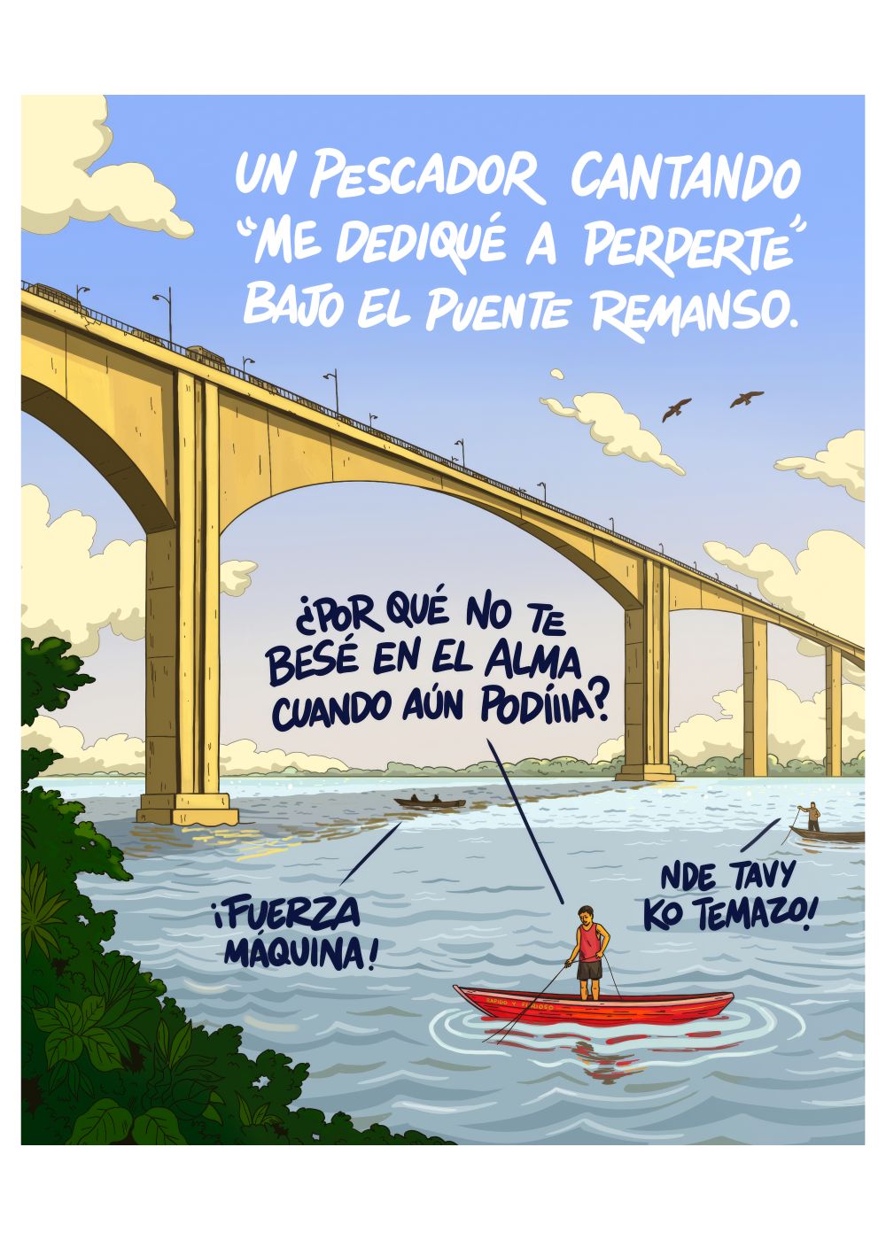 Pescador romántico de Puente Remanso